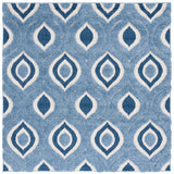 Safavieh Florida Shag 6'-7" x 6'-7" Rug in Blue / Ivory
