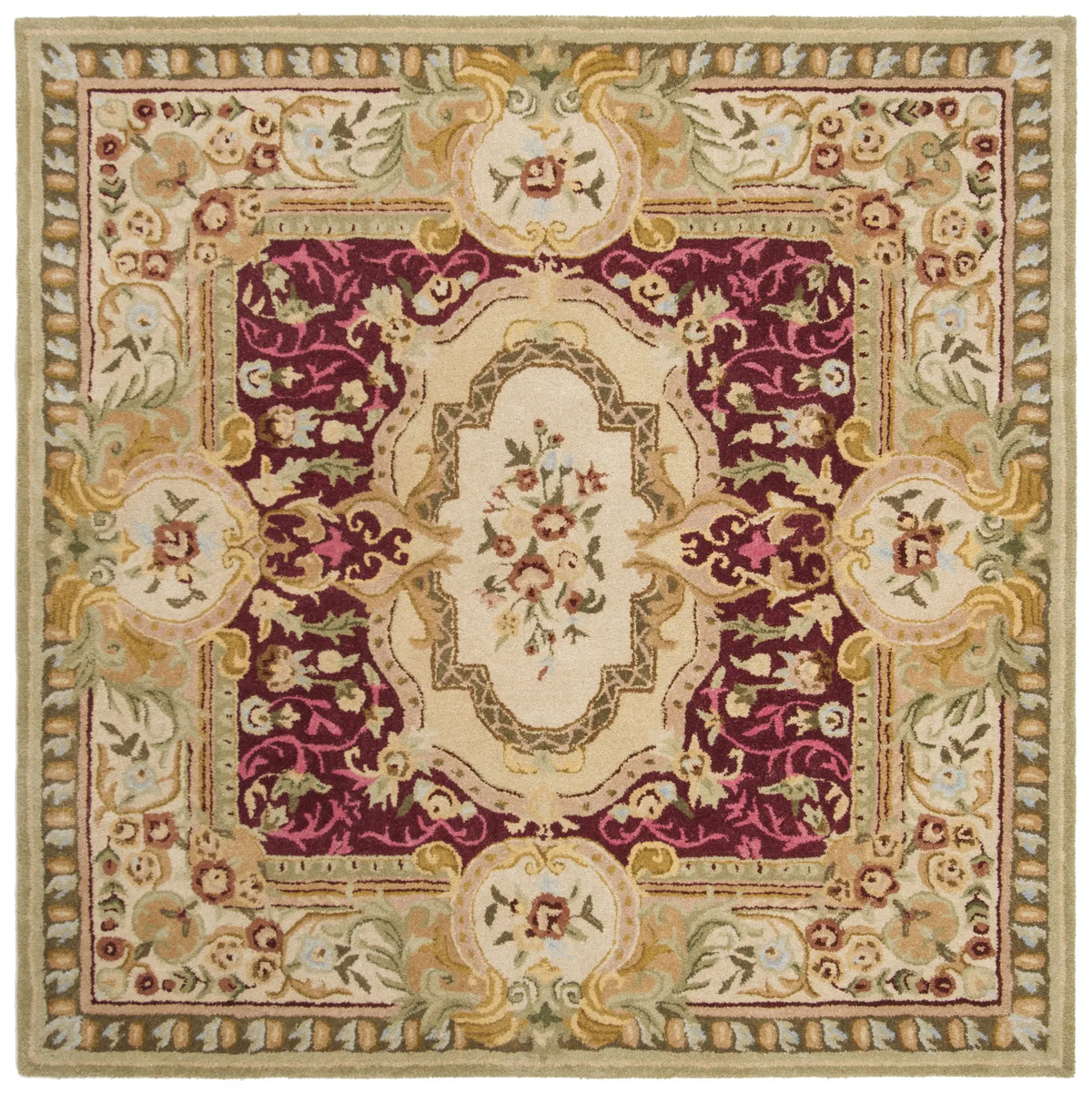 Safavieh Savonnerie 6'-0" x 6'-0" Rug in Red / Ivory
