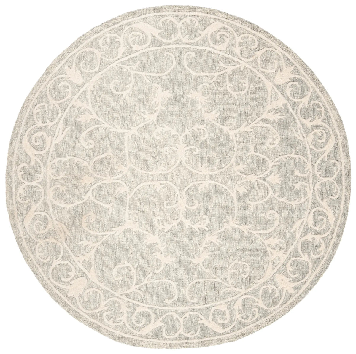 Safavieh Micro-Loop 5'-0" x 5'-0" Rug in Light Grey / Ivory