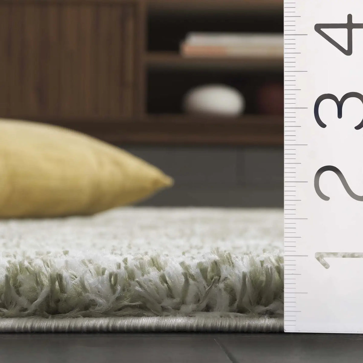 Safavieh Tahoe Shag 4'-0" x 6'-0" Rug in Ivory / Green