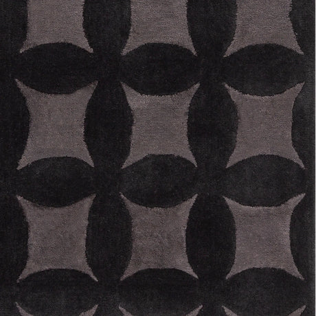 Chandra Isadora ISA-56701 Black / Gray rug, close-up detail