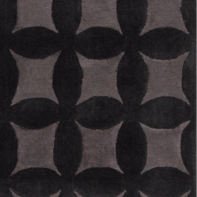 Chandra Isadora ISA-56701 Black / Gray rug, close-up detail