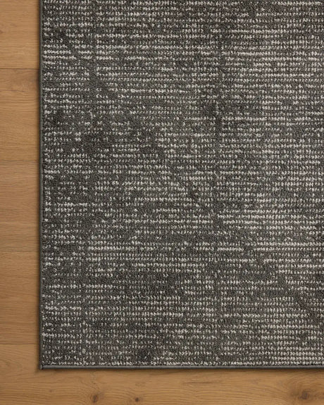 Loloi Kamala Kam-06 Charcoal/Ivory Rug - corner on wood