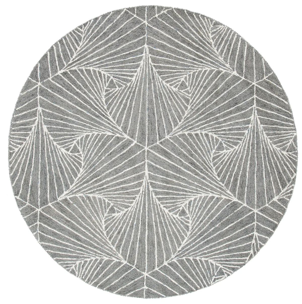 Safavieh Micro-Loop 5'-0" x 5'-0" Rug in Grey / Ivory