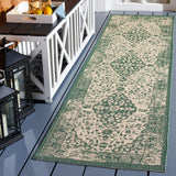 Safavieh Courtyard 2'-3" x 8'-0" Rug in Beige / Dark Green