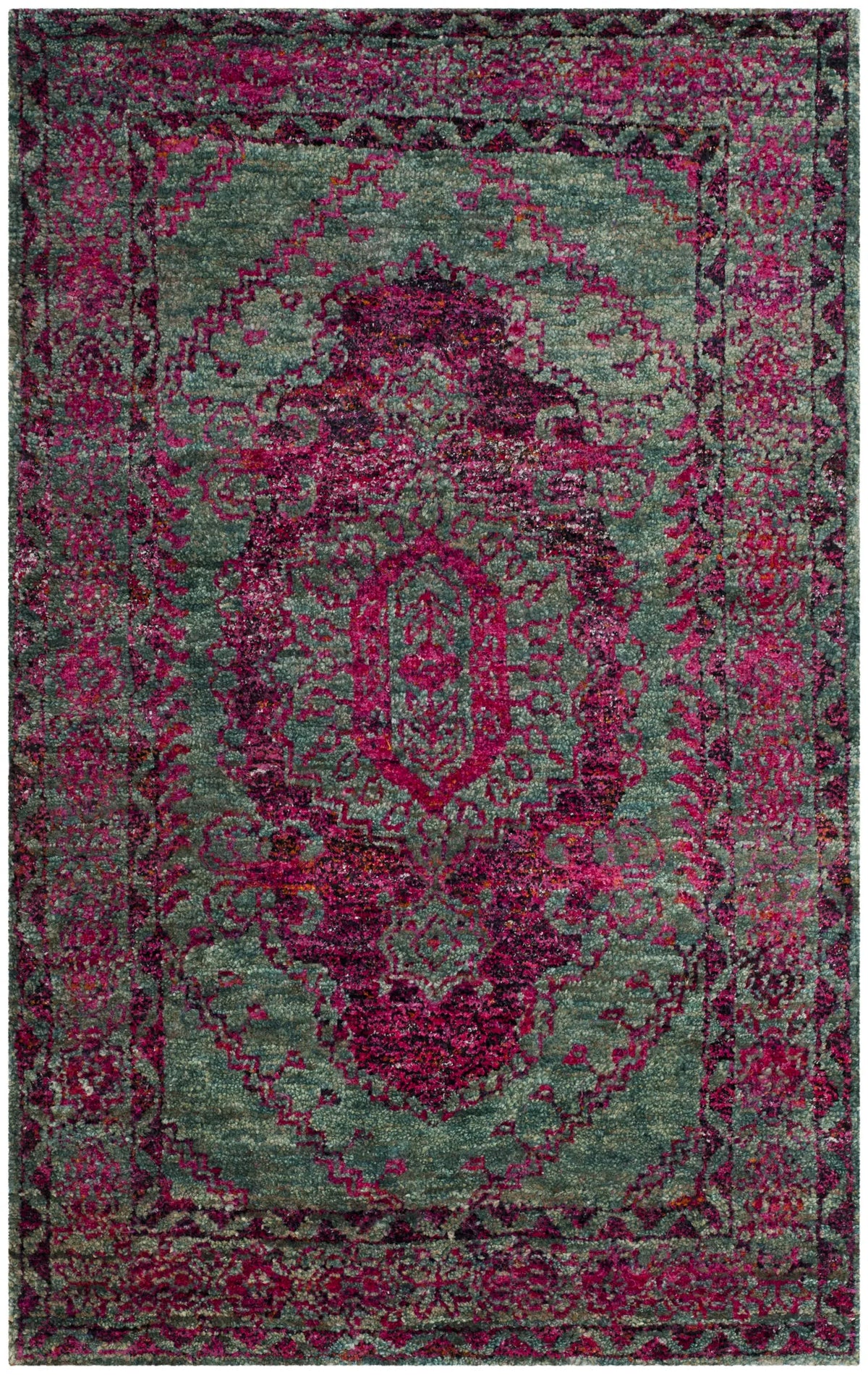 Safavieh Tangier 5'-0" x 8'-0" Rug in Slate Blue / Fuchsia