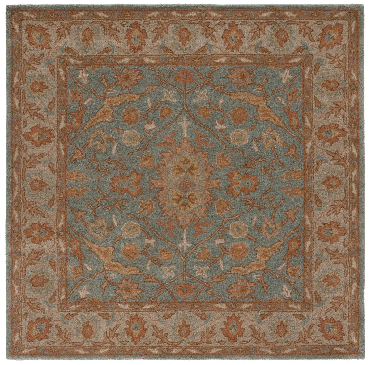Safavieh Heritage 6'-0" x 6'-0" Rug in Light Blue / Ivory