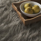 Safavieh Faux Sheep Skin 2'-0" x 3'-0" Rug in Dark Grey