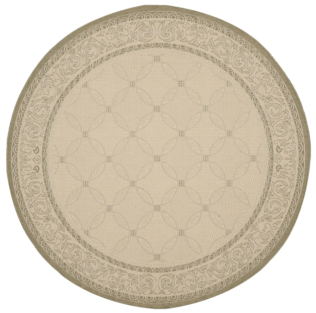 Safavieh Courtyard 6'-7" x 6'-7" Rug in Natural / Olive