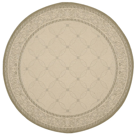 Safavieh Courtyard 6'-7" x 6'-7" Rug in Natural / Olive