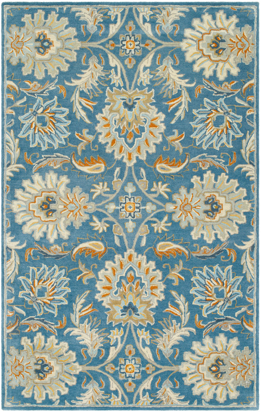 Surya Caesar Cae-1225 Sterling Grey, Beetle Blue, Grey, Pewter, Camel Area Rug