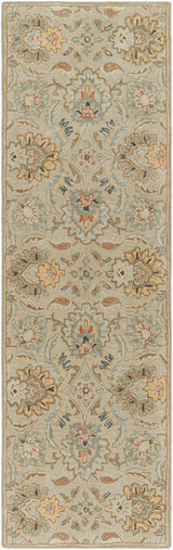 Livabliss Caesar Cae-1227 Warm Grey, Slate Grey Taupe, Sage, Camel, Metallic - Silver Rug - runner flat view