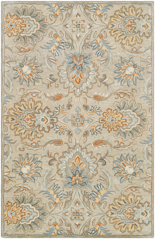 Surya Caesar Cae-1227 Warm Grey, Slate Grey Taupe, Sage, Camel, Metallic - Silver Area Rug