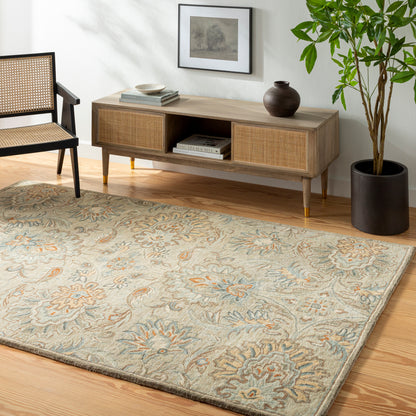 Surya Caesar Cae-1227 Warm Grey, Slate Grey Taupe, Sage, Camel, Metallic - Silver Area Rug