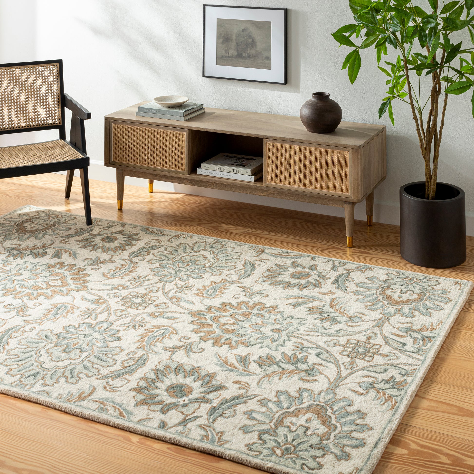 Surya Caesar Cae-1229 Pearl, Ash, Sage, Camel, Khaki Area Rug