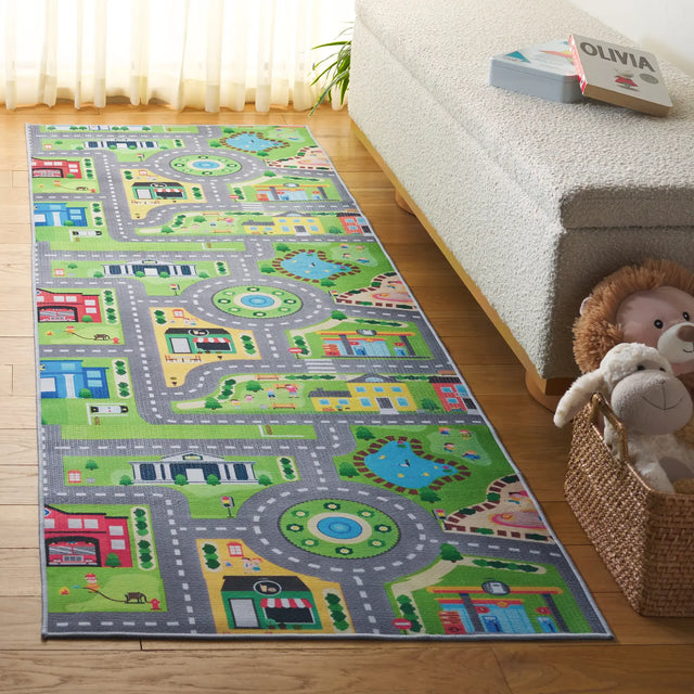 Safavieh Tacoma Kids 100 2'-6" x 8'-0" Rug in Grey / Green