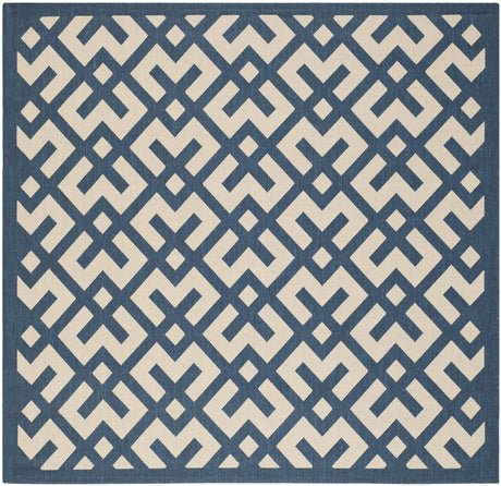 Safavieh Courtyard 6'-7" x 6'-7" Rug in Navy / Beige
