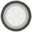 Safavieh Braided 3'-0" x 3'-0" Rug in Grey / Ivory