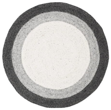 Safavieh Braided 3'-0" x 3'-0" Rug in Grey / Ivory