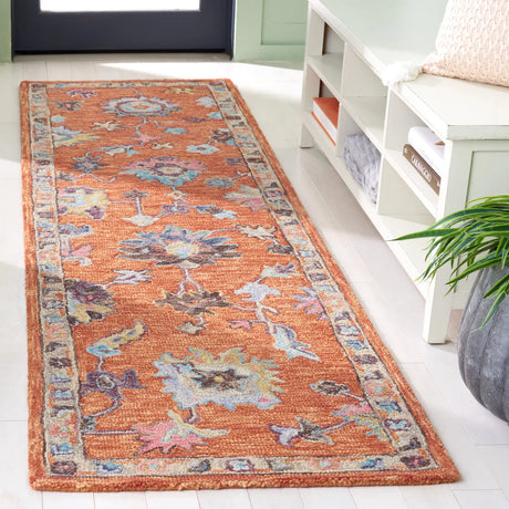 Safavieh Blossom 2'-3" x 8'-0" Rug in Rust / Blue