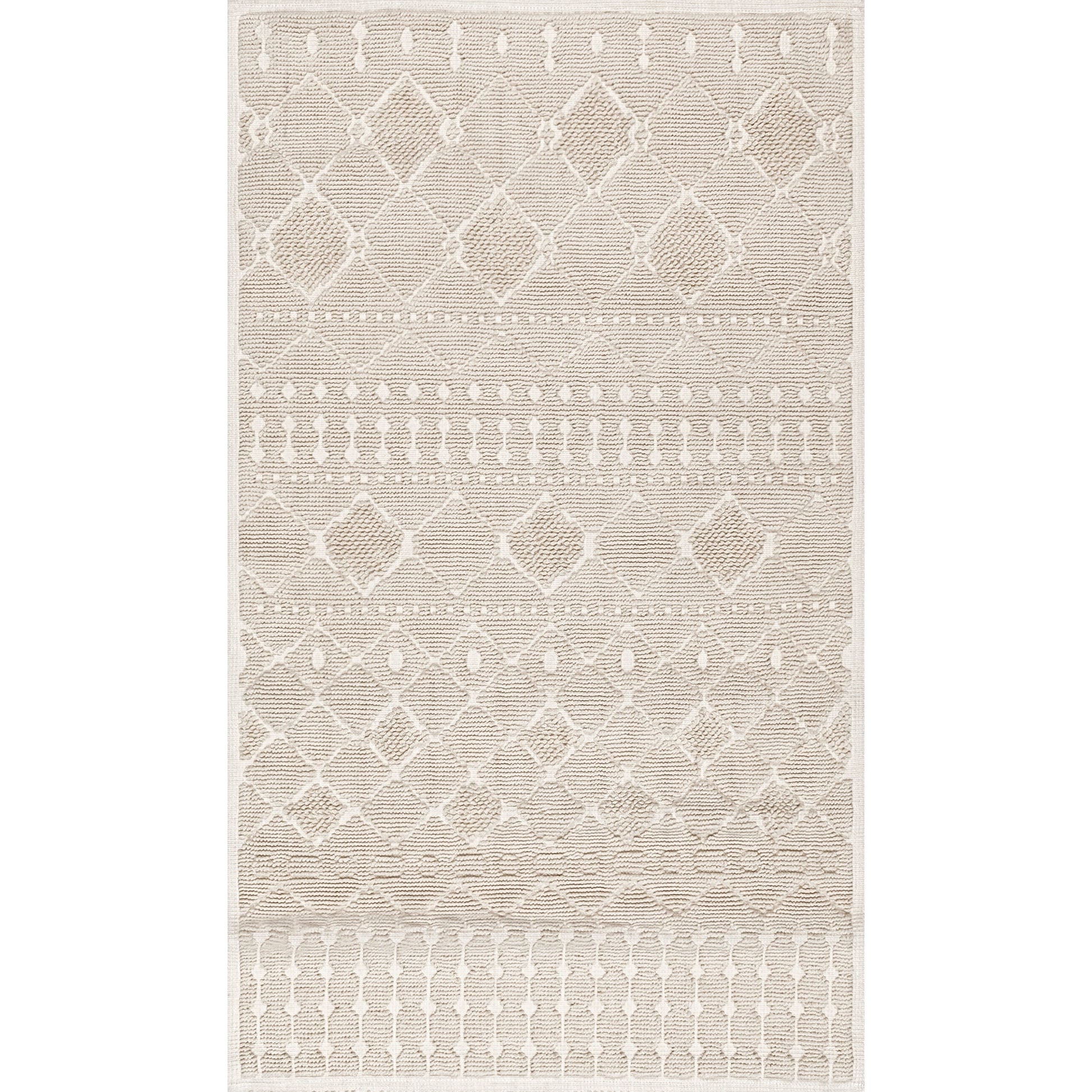 Nuloom Maverick Textured Moroccan Psko04B Ivory Area Rug