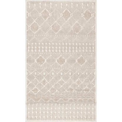 Nuloom Maverick Textured Moroccan Psko04B Ivory Area Rug