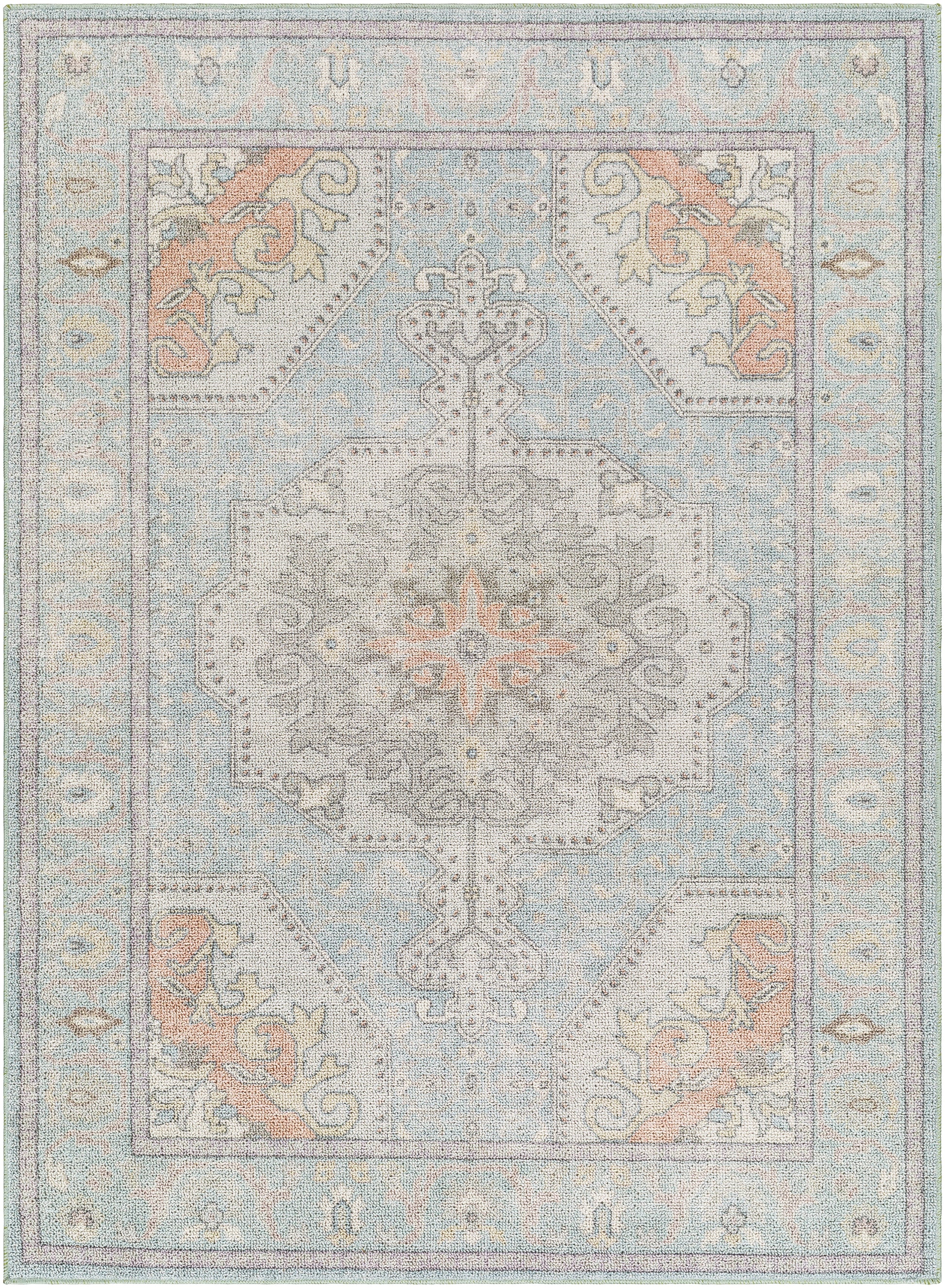 Surya Calhoun Cah-2300 Denim, Slate, Gray, Light Beige, Plum, Light Brown Area Rug