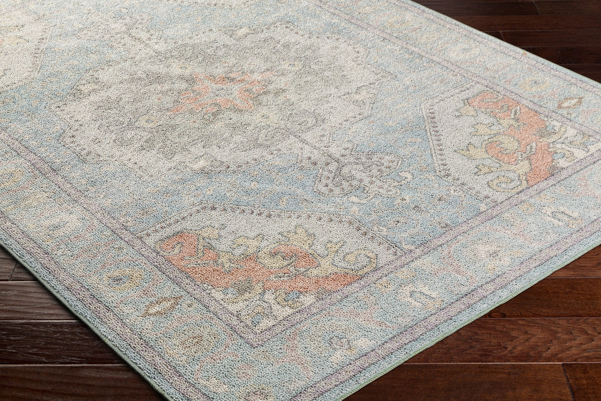 Surya Calhoun Cah-2300 Denim, Slate, Gray, Light Beige, Plum, Light Brown Rug.