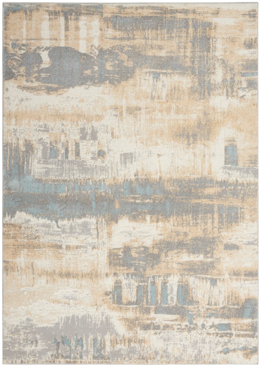 Calvin Klein Home Ck005 Enchanting Ech02 Ivory/Seaglass Rugs.