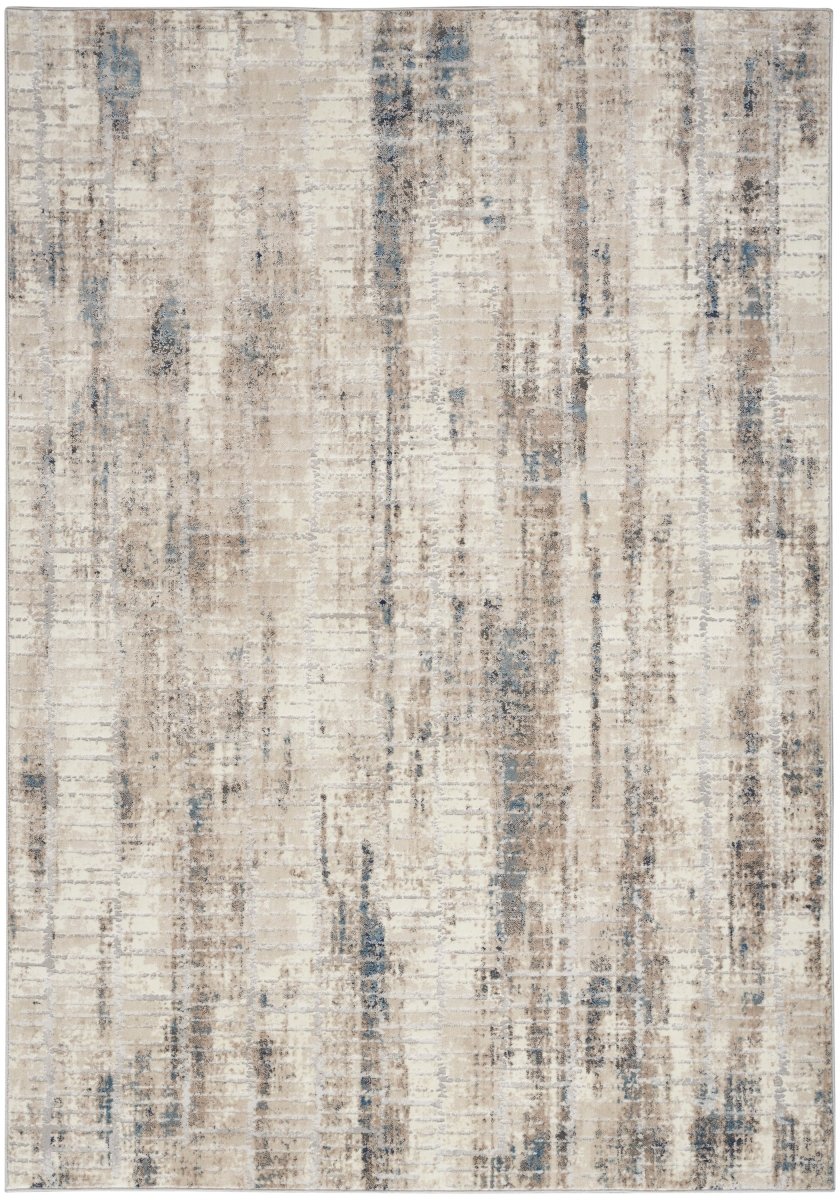 Calvin Klein Home Ck022 Infinity Ifn02 Ivory Grey Blue Rug.