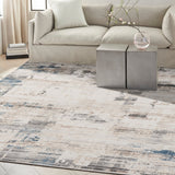 Calvin Klein Home Ck022 Infinity Ifn06 Ivory Grey Blue Rug.