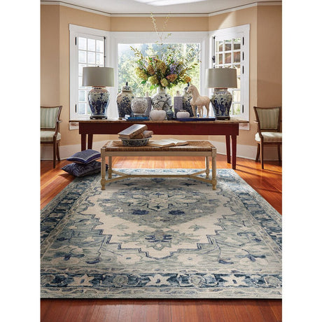 Capel Shakta - Medallion 2547 Cream Blue Rug - Capel - 2547rs03060506635