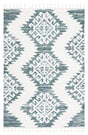 Safavieh Moroccan Tassel Shag 4'-0" x 6'-0" Rug in Green / Ivory