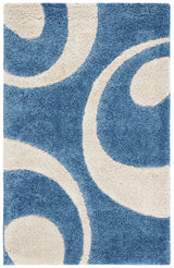 Safavieh Florida Shag 3'-3" x 5'-3" Rug in Blue / Ivory