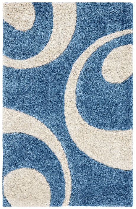 Safavieh Florida Shag 3'-3" x 5'-3" Rug in Blue / Ivory