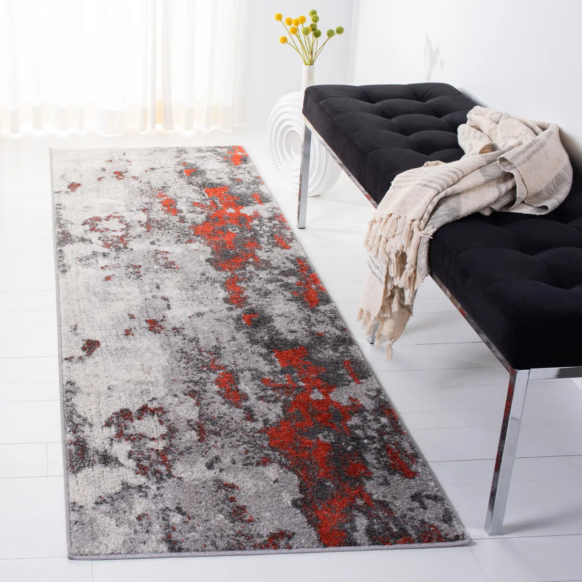Safavieh Adirondack 2'-6" x 10'-0" Rug in Orange / Grey
