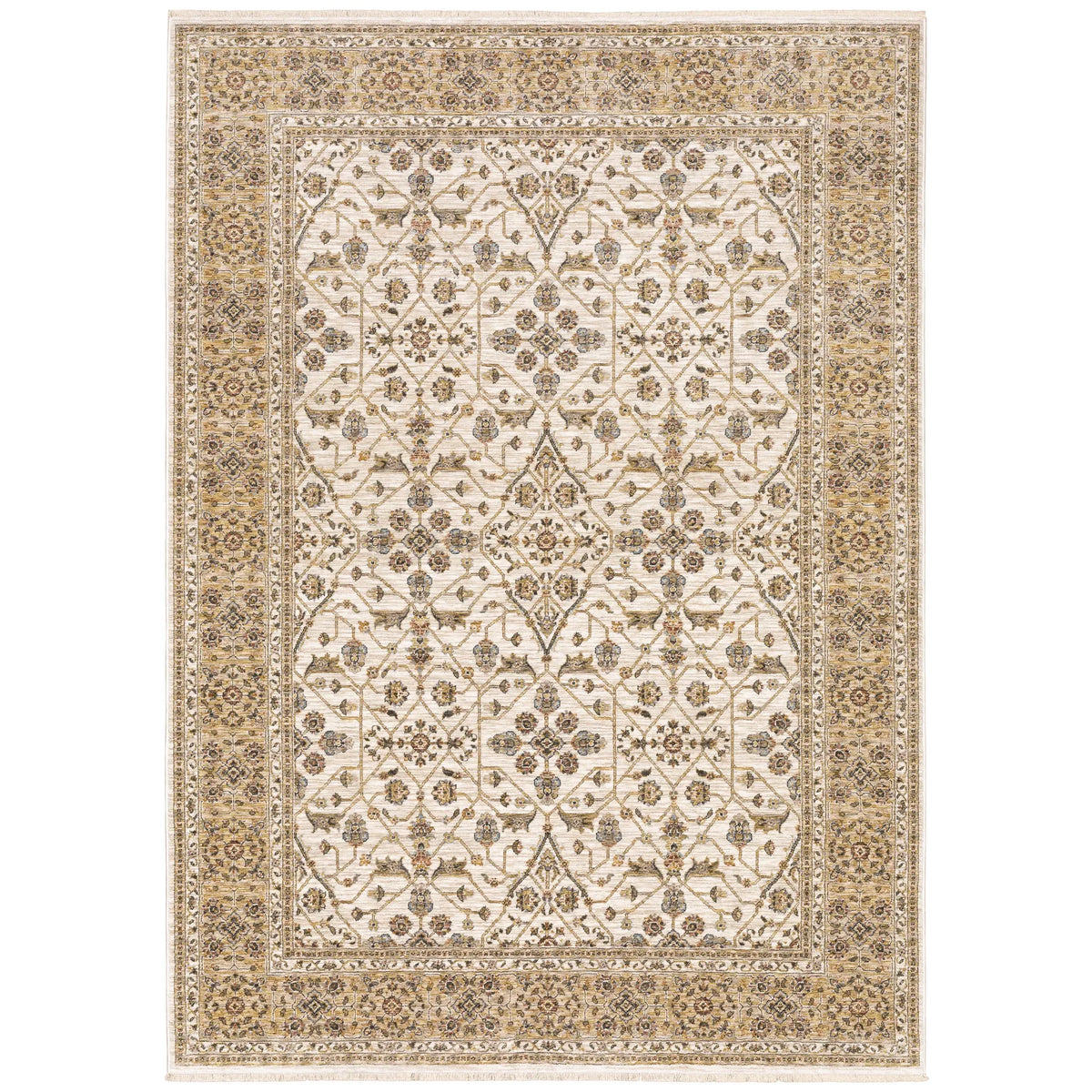 Oriental Weavers Sphinx Maharaja 001J1 Ivory/Gold Rugs - main flat