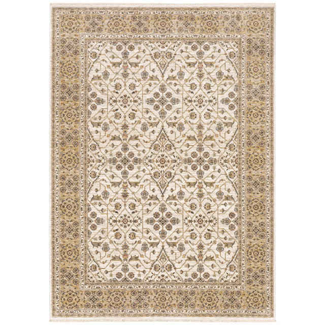 Oriental Weavers Sphinx Maharaja 001J1 Ivory/Gold Rugs - main flat