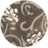 Safavieh Florida Shag 5'-0" x 5'-0" Rug in Smoke / Beige