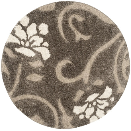 Safavieh Florida Shag 5'-0" x 5'-0" Rug in Smoke / Beige