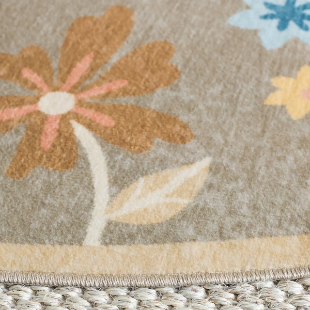 Safavieh Martha Stewart Washable 6'-0" x 6'-0" Rug in Dark Beige / Light Blue