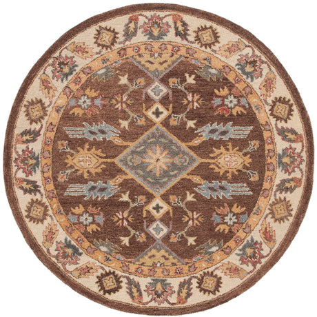 Safavieh Antiquity 6'-0" x 6'-0" Rug in Dark Brown / Ivory