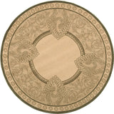 Safavieh Courtyard 5'-3" x 5'-3" Rug in Natural / Olive