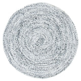 Safavieh Braided 5'-0" x 5'-0" Rug in Ivory / Black