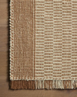 Loloi Sigrid SIG-04 Cinnamon / Ivory Rug - corner on wood