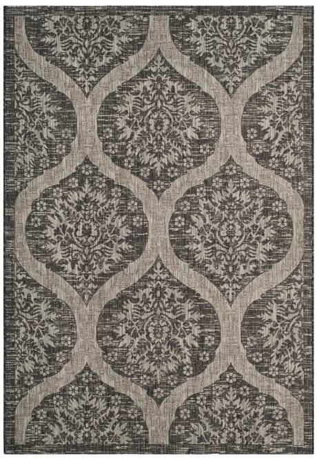 Safavieh Courtyard 5'-3" x 7'-7" Rug in Black / Grey