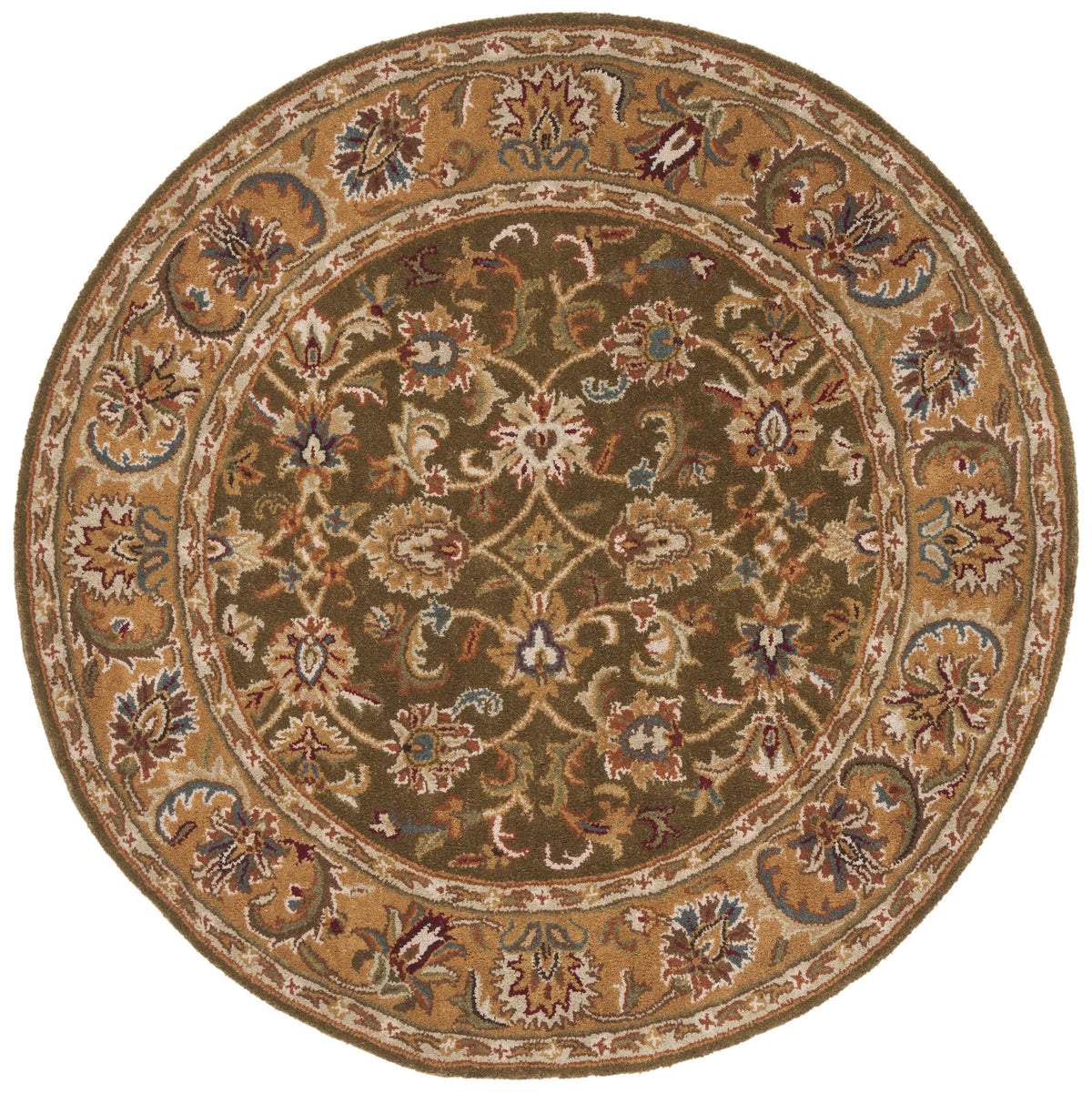 Safavieh Classic 5'-0" x 5'-0" Rug in Olive / Camel
