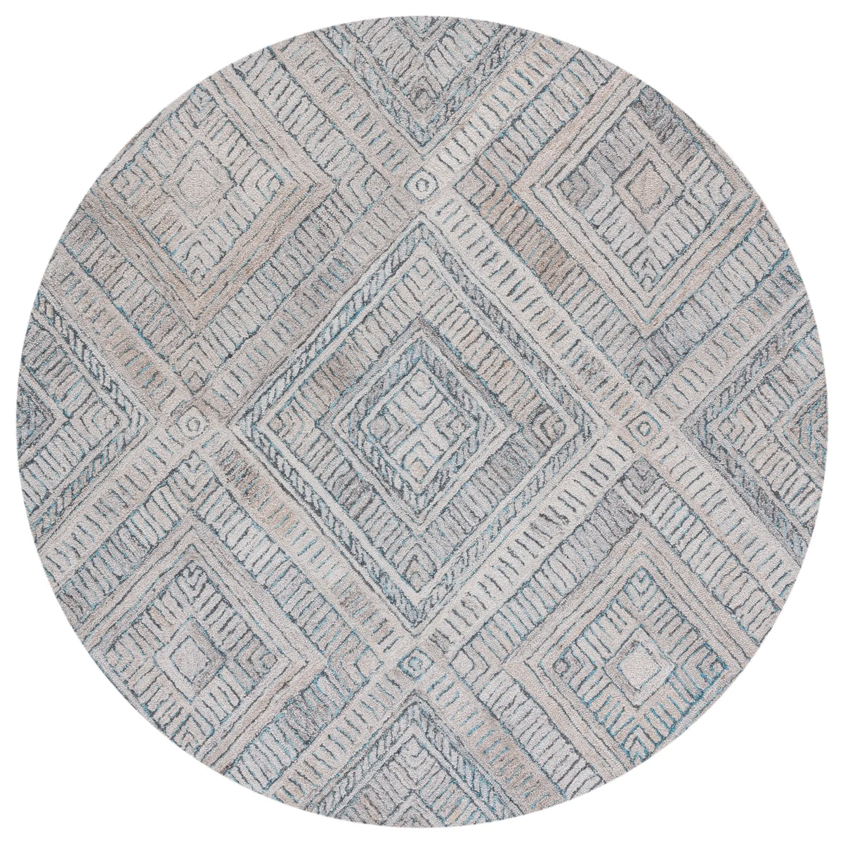 Safavieh Marquee 6'-0" x 6'-0" Rug in Turquoise / Beige