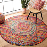 Safavieh Braided 5'-0" x 5'-0" Rug in Pink / Red