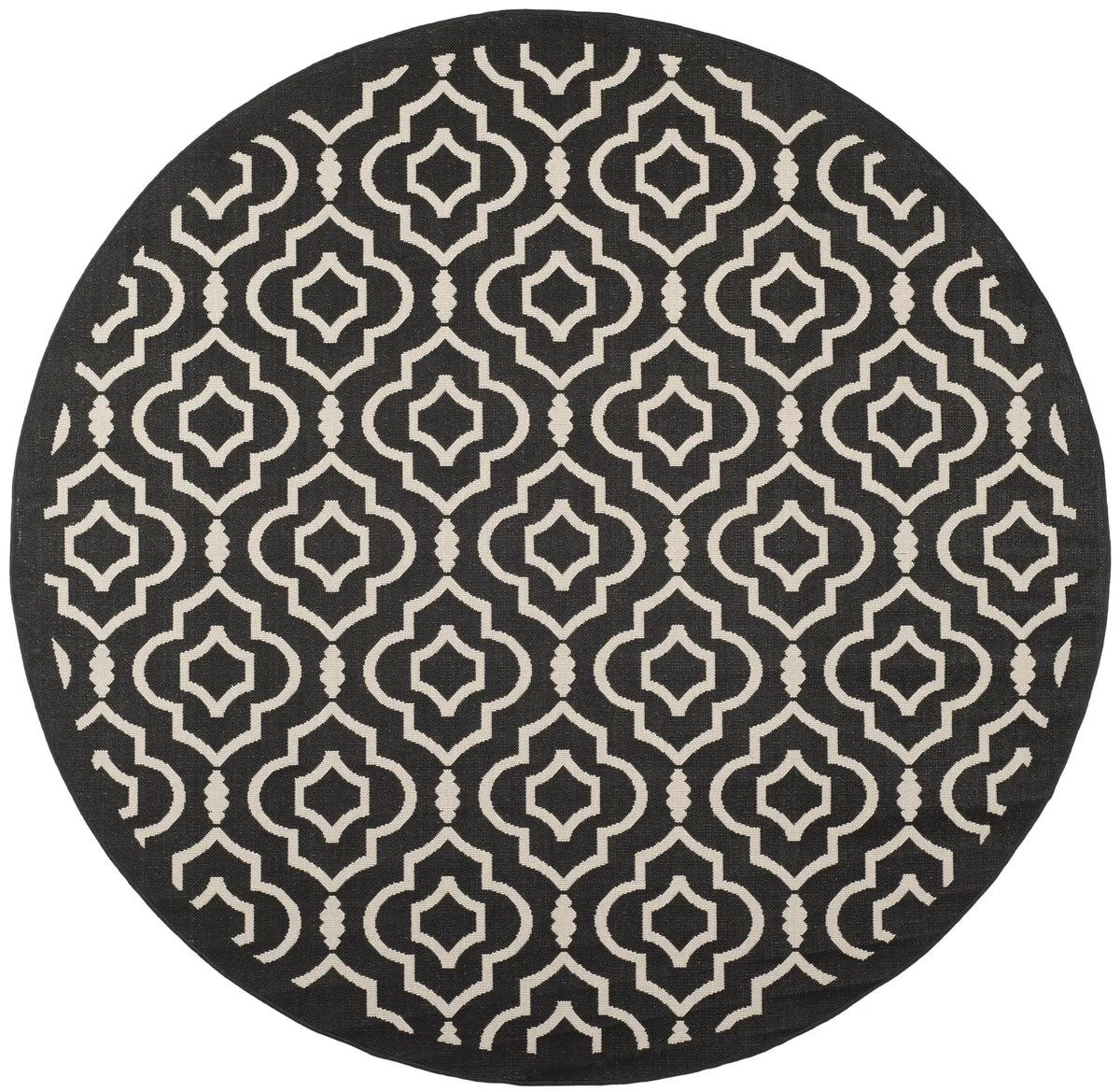 Safavieh Courtyard 7'-10" x 7'-10" Rug in Black / Beige